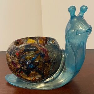 Vibrant Snail Planter or Trinket Holder- Handmade with Resin